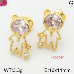 Fashion Copper Bear Earrings  TE5000145bhva-J111