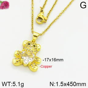 Fashion Copper Bear Necklaces  TN2000132bbov-J116