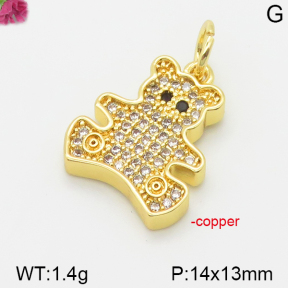 Fashion Copper Bear Pendants  TP5000015vbmb-J111