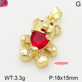 Fashion Copper Bear Pendants  TP5000025bbml-J111