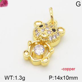 Fashion Copper Bear Pendants  TP5000028vbmb-J111