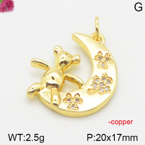 Fashion Copper Bear Pendants  TP5000035vbmb-J111