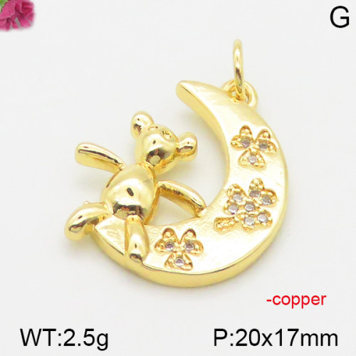 Fashion Copper Bear Pendants  TP5000035vbmb-J111