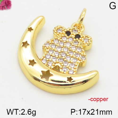 Fashion Copper Bear Pendants  TP5000036vbmb-J111