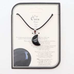 Natural Onyx Stainless Steel Necklace  Weight:1g  N:2x450mm+50mm(T)  6N4003485avja-Y008
