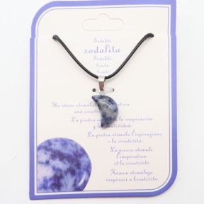 Natural Sodalite Stainless Steel Necklace  Weight:1g  N:2x450mm+50mm(T)  6N4003486avjo-Y008