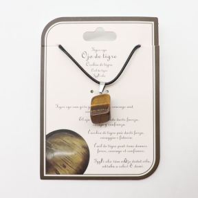 Natural Tiger Eye Stainless Steel Necklace  Tiger Eye  Weight:1g  N:2x450mm+50mm(T)  6N4003487vail-Y008