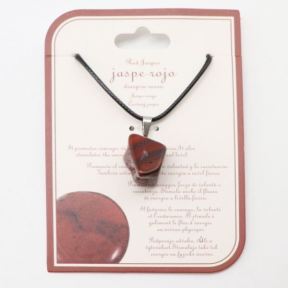 Natural Red Jasper Stainless Steel Necklace  Red Jasper  Weight:1g  N:2x450mm+50mm(T)  6N4003493vail-Y008
