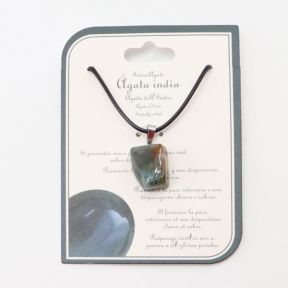 Natural India Agate Stainless Steel Necklace  Weight:1g  N:2x450mm+50mm(T)  6N4003494vajj-Y008