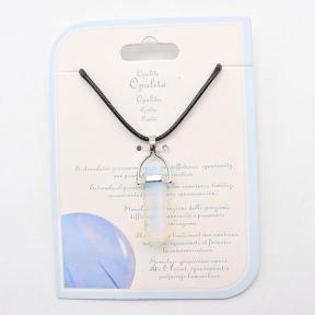 Natural Opalite Stainless Steel Necklace  Weight:1g  N:2x450mm+50mm(T)  6N4003506aaip-Y008