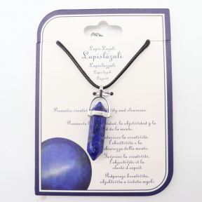 Natural Lapis Lazuli Stainless Steel Necklace  Weight:1g  N:2x450mm+50mm(T)  6N4003541aaip-Y008