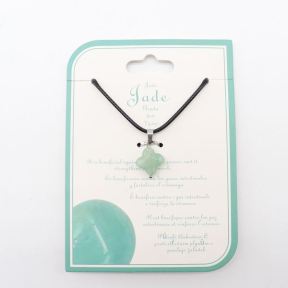 Natural Jade Stainless Steel Necklace  Jade  Weight:1g  N:2x450mm+50mm(T)  6N4003546aaio-Y008