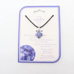 Natural Sodalite Stainless Steel Necklace  Weight:1g  N:2x450mm+50mm(T)  6N4003550aaio-Y008