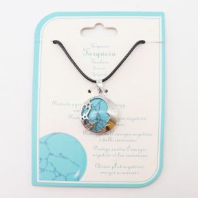 Natural Turquoise Fashion Necklace  Turquoise  Weight:1g  N:2x450mm+50mm(T)  F6N403698aakl-Y008