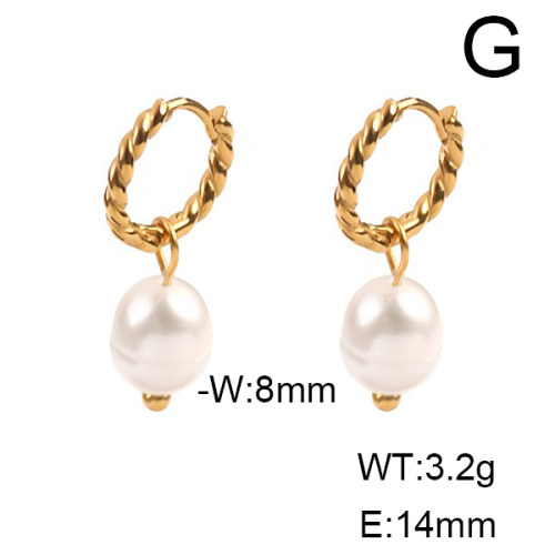 Stainless Steel Earrings  Cultured Freshwater Pearls,Handmade Polished  6E3002407bhia-066