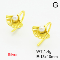 925 Silver Earrings  Plastic Imitation Pearls  JUSE60048bhjp-925
