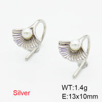 925 Silver Earrings  Plastic Imitation Pearls  JUSE60049bhjp-925
