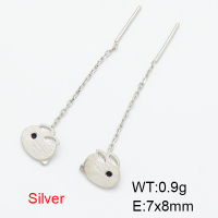 925 Silver Earrings  Enamel & Brushed  JUSE60051bhhp-925