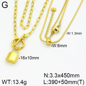 Stainless Steel Necklace  2N2001036bhva-739