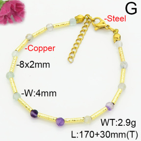 Fashion Copper Bracelet  Fluorite  F6B404839bhva-908