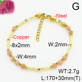Fashion Copper Bracelet  Sunstone & Hematite  F6B404841abol-908