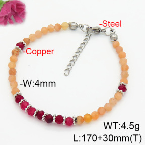 Fashion Copper Bracelet  Sunstone & Jade  F6B404844bhil-908