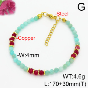 Fashion Copper Bracelet  Amazonite & Jade  F6B404845vhkb-908