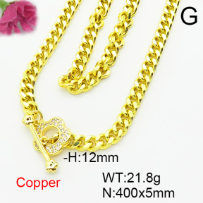 Fashion Copper Necklace  F6N403740bbov-L024