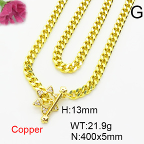 Fashion Copper Necklace  F6N403743bbov-L024