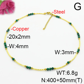 Fashion Copper Necklace  Malachite & Hematite  F6N403747vhkb-908