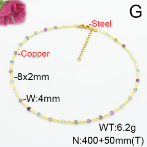 Fashion Copper Necklace  Fluorite  F6N403749vhnl-908