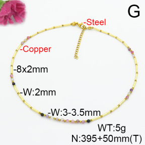 Fashion Copper Necklace  Tourmaline & Hematite  F6N403751vhkb-908