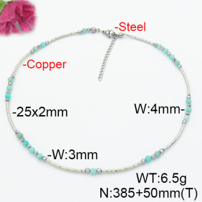 Fashion Copper Necklace  Amazonite & Hematite  F6N403754vhkl-908