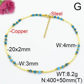 Fashion Copper Necklace  Apatite & Hematite  F6N403755ahlv-908