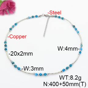 Fashion Copper Necklace  Apatite & Hematite  F6N403756vhkl-908