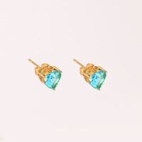 Stainless Steel Earrings  Zircon,Handmade Polished  Heart  PVD Vacuum plating gold  E:9mm  GEE000453bhva-066