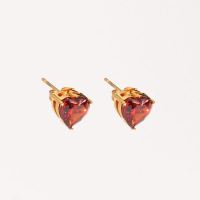 Stainless Steel Earrings  Zircon,Handmade Polished  Heart  PVD Vacuum plating gold  E:9mm  GEE000459bhva-066