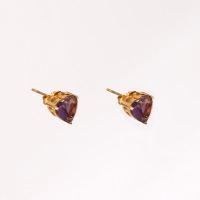 Stainless Steel Earrings  Zircon,Handmade Polished  Heart  PVD Vacuum plating gold  E:9mm  GEE000460bhva-066