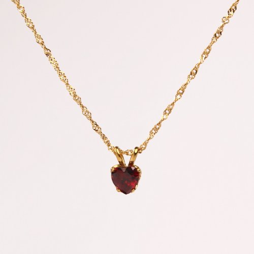 Stainless Steel Necklace  Zircon,Handmade Polished  Heart  PVD Vacuum Plating Gold  Weight:3.5g  P:13x9mm N:400x2mm  GEN000510bhia-066