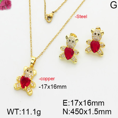 Fashion Copper Bear Sets  TS5000135bhbl-J127