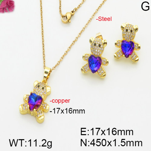 Fashion Copper Bear Sets  TS5000149bhbl-J127