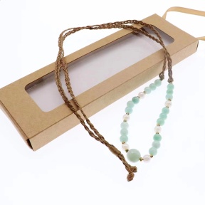 Nature Burmese Jade & Hematite & White Jade Necklace  Weight:15g  N:450mm  F6N403727bbov-Y008