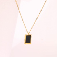 Stainless Steel Necklace  Acrylic,Handmade Polished  Rectangle  PVD Vacuum Plating Gold  Weight:5.2g  P:21x15mm N:420x2mm+50mm(T)  GEN000621bhia-066