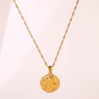 Stainless Steel Necklace  Handmade Polished  Round  PVD Vacuum Plating Gold  Weight:8.1g  P:20mm N:400x2mm+50mm(T)  GEN000644bvpl-066