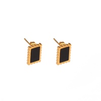 Stainless Steel Earrings  Acrylic,Handmade Polished  Rectangle  PVD Vacuum Plating Gold  Weight:2.3g  E:12x9mm  GEE000627bhva-066