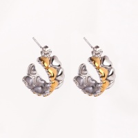 Stainless Steel Earrings  Handmade Polished  Half Hoop  True Color  Weight:6.6g  E:20mm  GEE000645vbpb-066