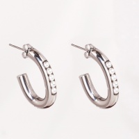 Stainless Steel Earrings  Plastic Imitation Pearls,Handmade Polished  U Shape  True Color  Weight:13.3g  E:28x21mm  GEE000696bhva-066