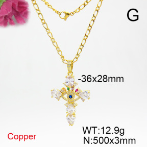 Fashion Copper Necklace  F6N403875vhab-L017