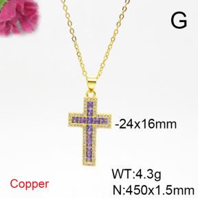 Fashion Copper Necklace  F6N403884ablb-L017