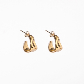 Stainless Steel Earrings  Handmade Polished  L Shape  PVD Vacuum Plating Gold  Weight:10g  E:20x15mm  GEE000708bhva-066